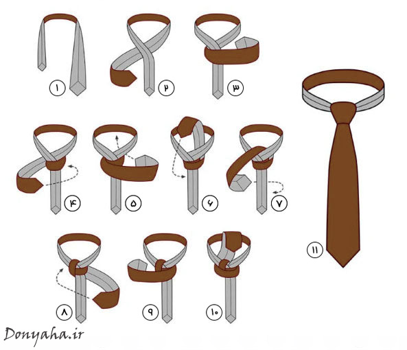 انواع گره کراوات: گرنچستر مراحل بستن گره گرنچستر