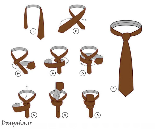 انواع گره کراوات: ویکتوریا مراحل بستن گره ویکتوریا