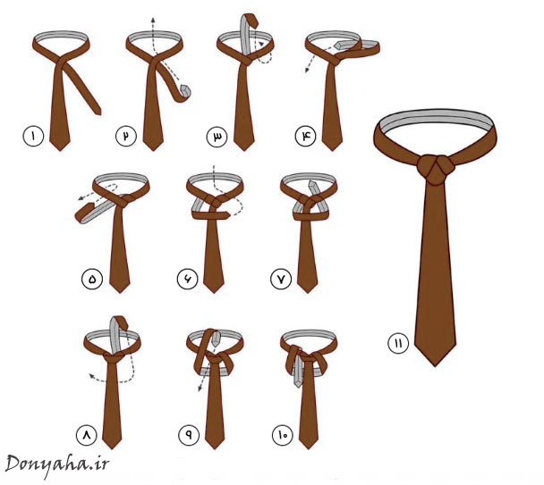 انواع گره کراوات: کیپ مراحل بستن گره کیپ