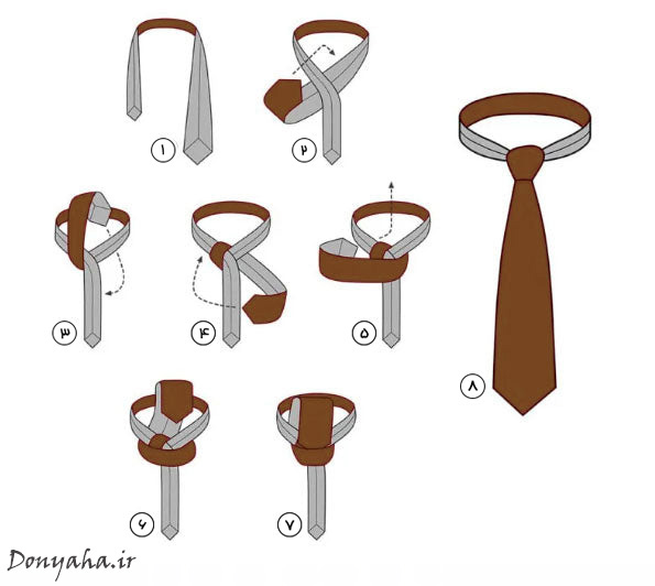 انواع گره کراوات: نیکی مراحل بستن گره نیکی