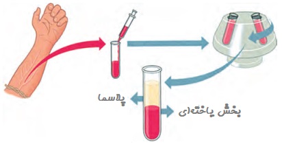 بخشهای خون پس از سانتریفیوژ